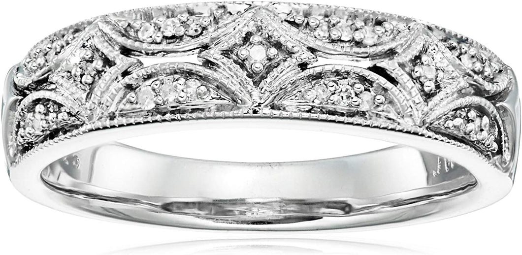Sterling Silver Diamond Band Ring (1/20 cttw, I-J Color, I2-I3 Clarity)